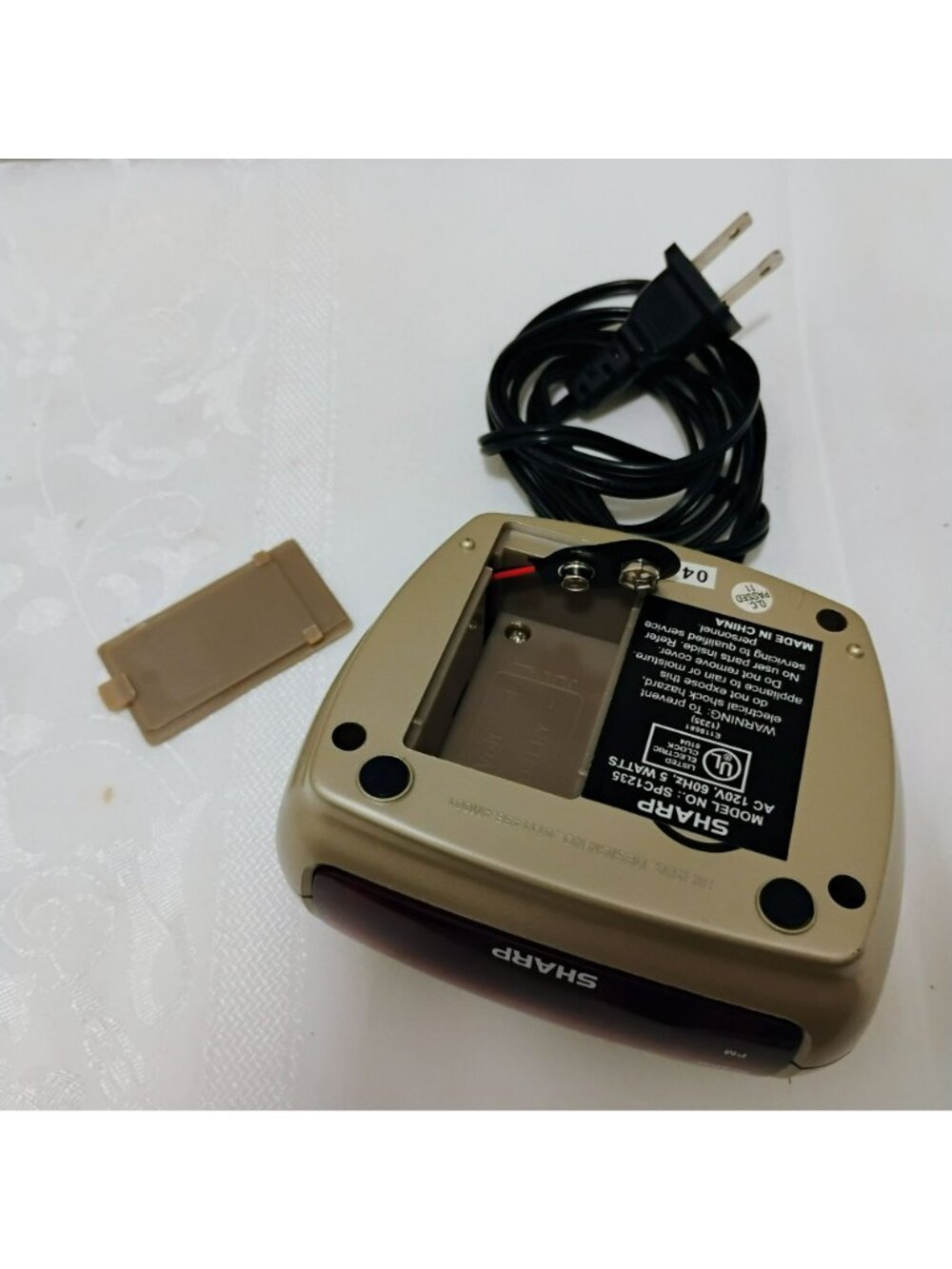 Sharp Digital Alarm Clock Model SPC3735 With Woodgrain Accent & Red LED Display - Picture 6 of 10